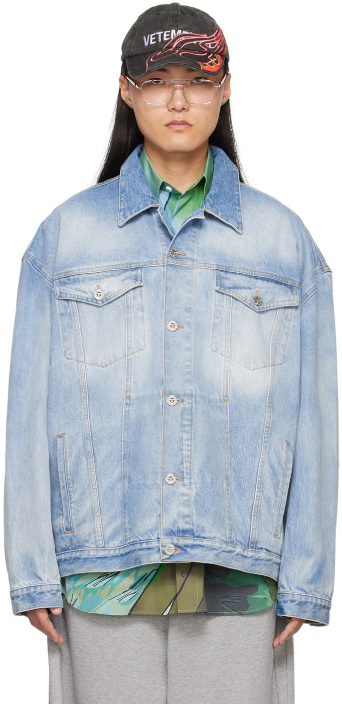 Куртка VETEMENTS Embossed Denim Jacket Синій | UE64JA390N