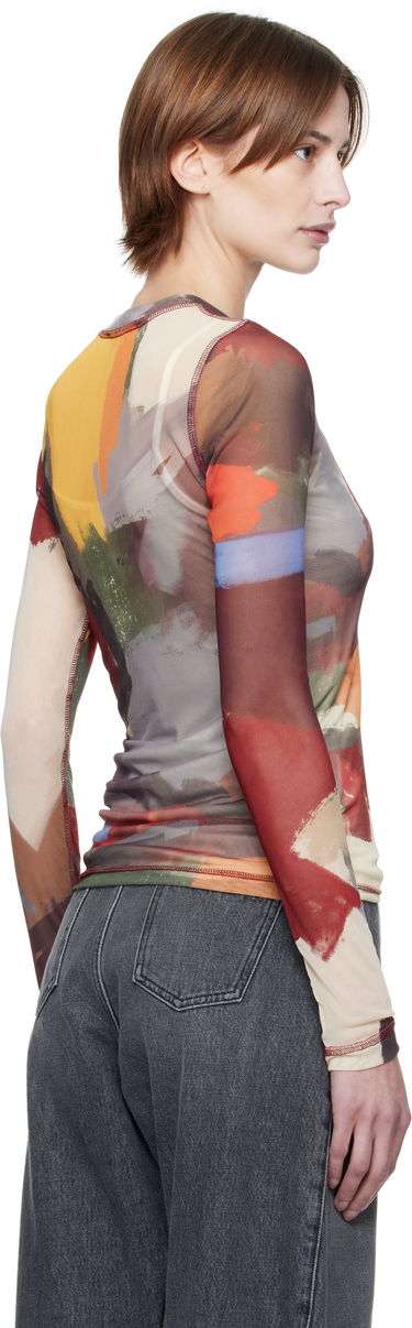 Футболка JW Anderson JW Anderson Abstract Print Sheer Long Sleeve T-Shirt Різнокольоровий | JO0138-PG1723, 2