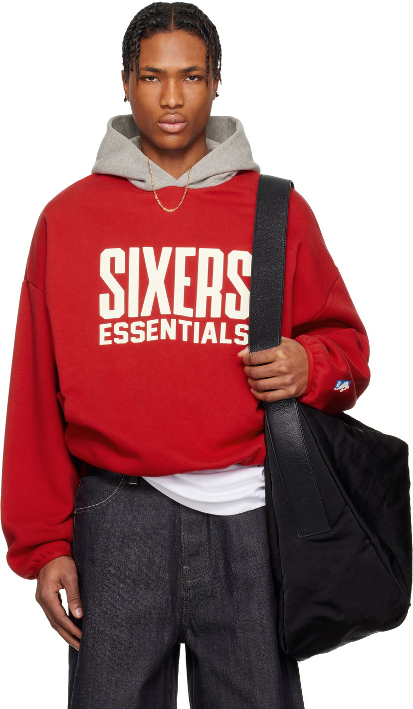 Світшоти Fear of God Fear of God ESSENTIALS NBA Sixers Pull Over Hoodie Червоний | 192AL246600F