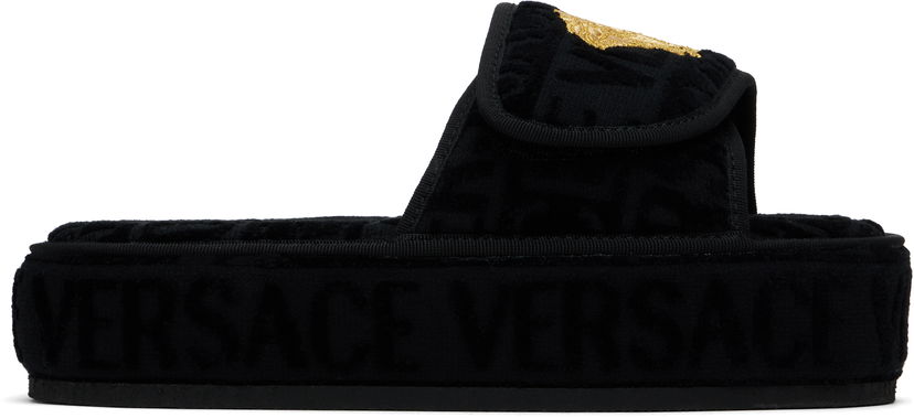 Одяг Versace Versace 'Versace' Allover Slippers чорний | ZSL000003_ZCOSP052