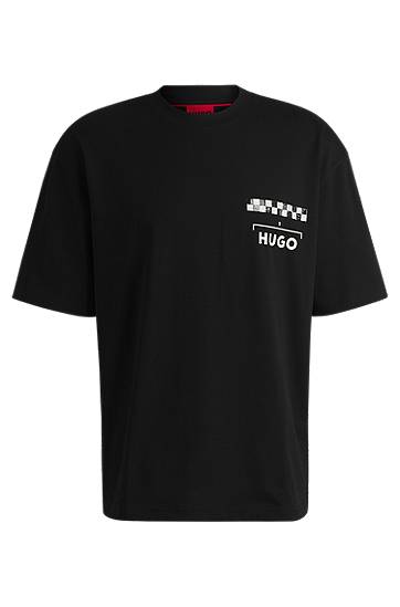 Футболка BOSS HUGO T-Shirt with Racing Prints чорний | 50531758