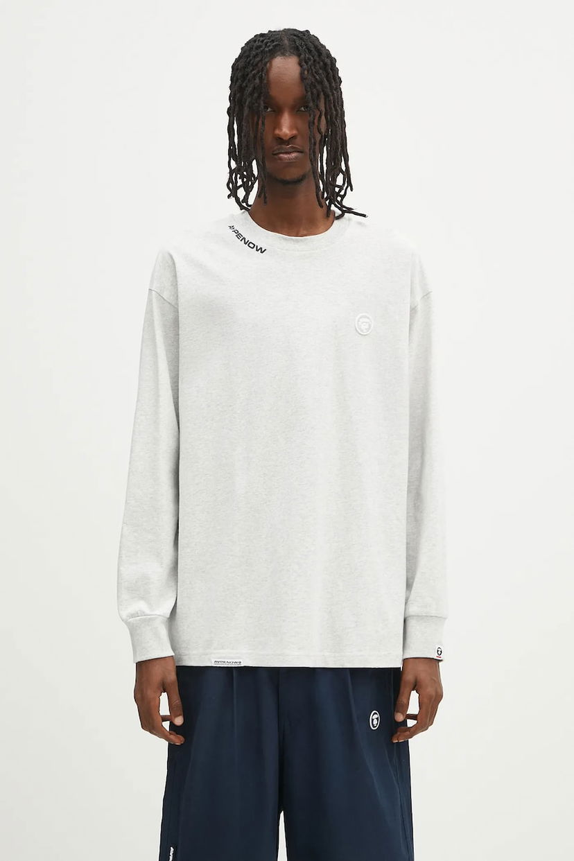Футболка AAPE by A Bathing Ape AAPE Now Long Sleeve T-Shirt Сірий | AAPLTM1607XAN