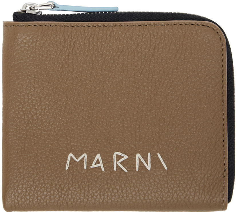 Гаманець Marni Zip-Around Leather Wallet Коричневий | PFMI0095Q0 P6533