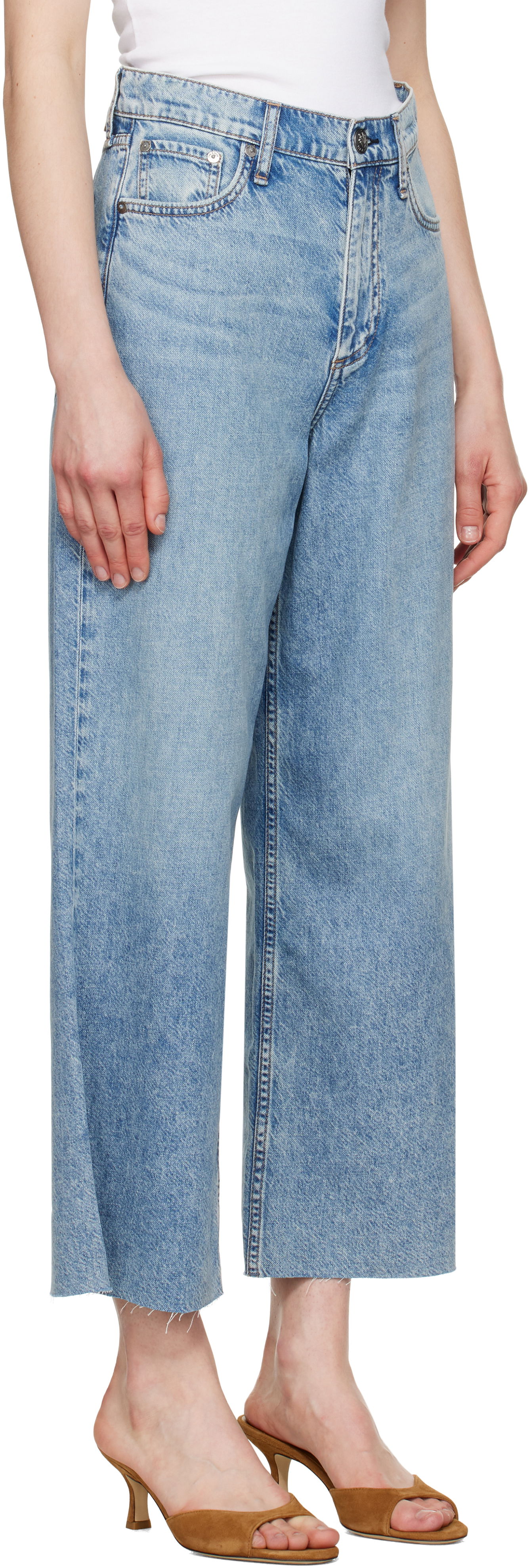 Джинси rag & bone Rag & Bone Featherweight Andi Ankle-Length Jeans Синій | WDD25S2914FWBC, 1