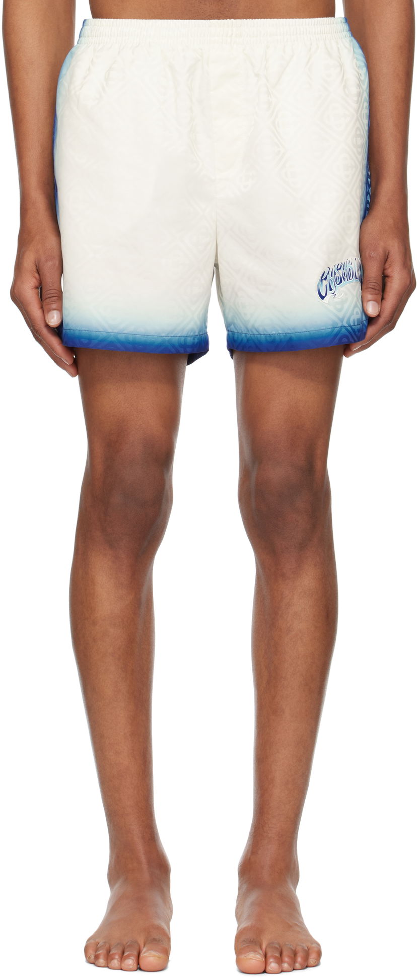 Купальники Casablanca Casablanca Printed Jacquard Monogram Swim Shorts білий | MS25-TR-224-01
