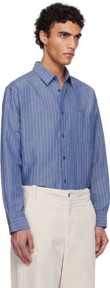 Сорочка A.P.C. A.P.C. Striped Button-Down Shirt Синій | COHFW-H12532, 1