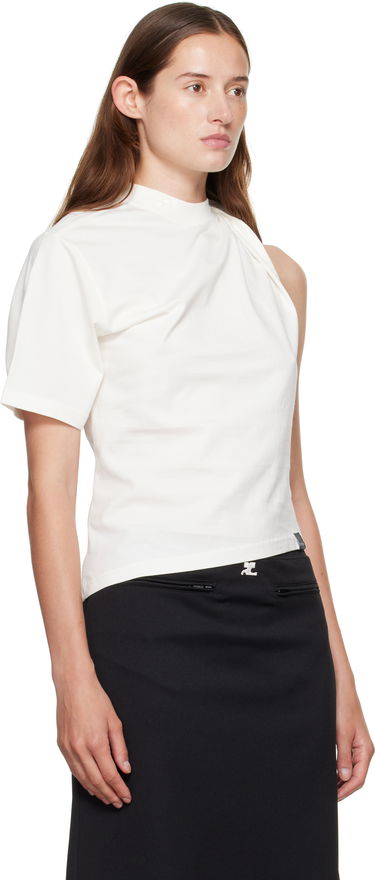 Футболка Courrèges Courrèges Twist Asymmetrical T-Shirt чорний | 325JTS209JS0233, 4
