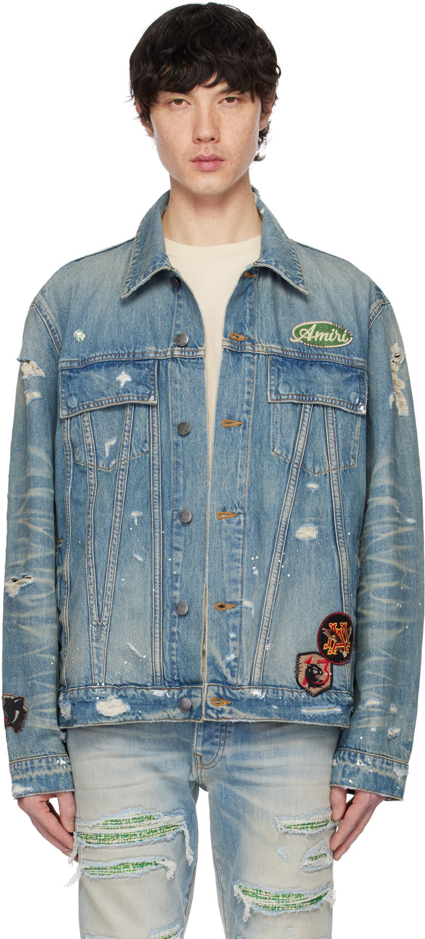 Куртка AMIRI Amiri Vintage Pegasus Trucker Denim Jacket Синій | AMDNTR1019