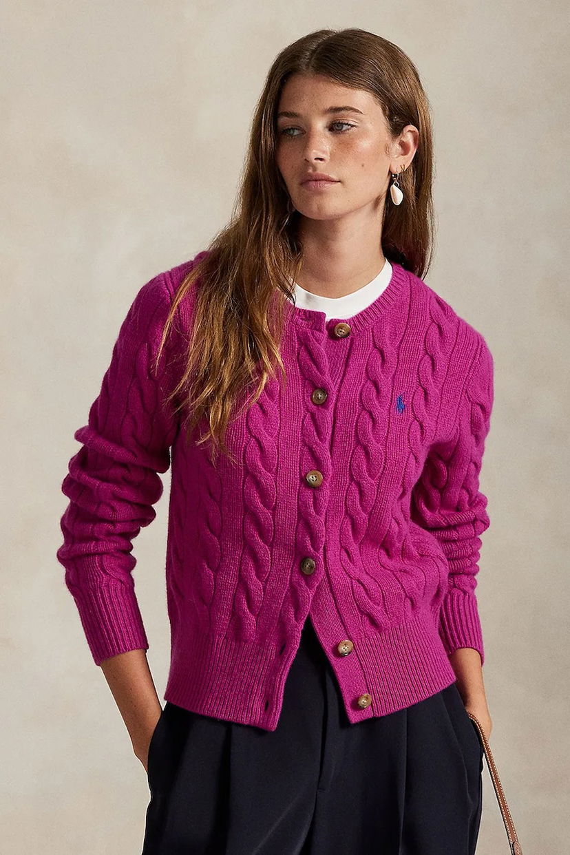 Cветр Polo by Ralph Lauren Polo Ralph Lauren Cable-Knit Cardigan Рожевий | 211972104