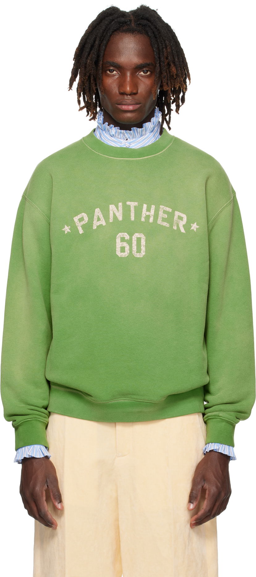 Світшоти Valentino Valentino 'Chez Valentino' Print Cotton Sweatshirt Зелений | 7V3MF29NAYH