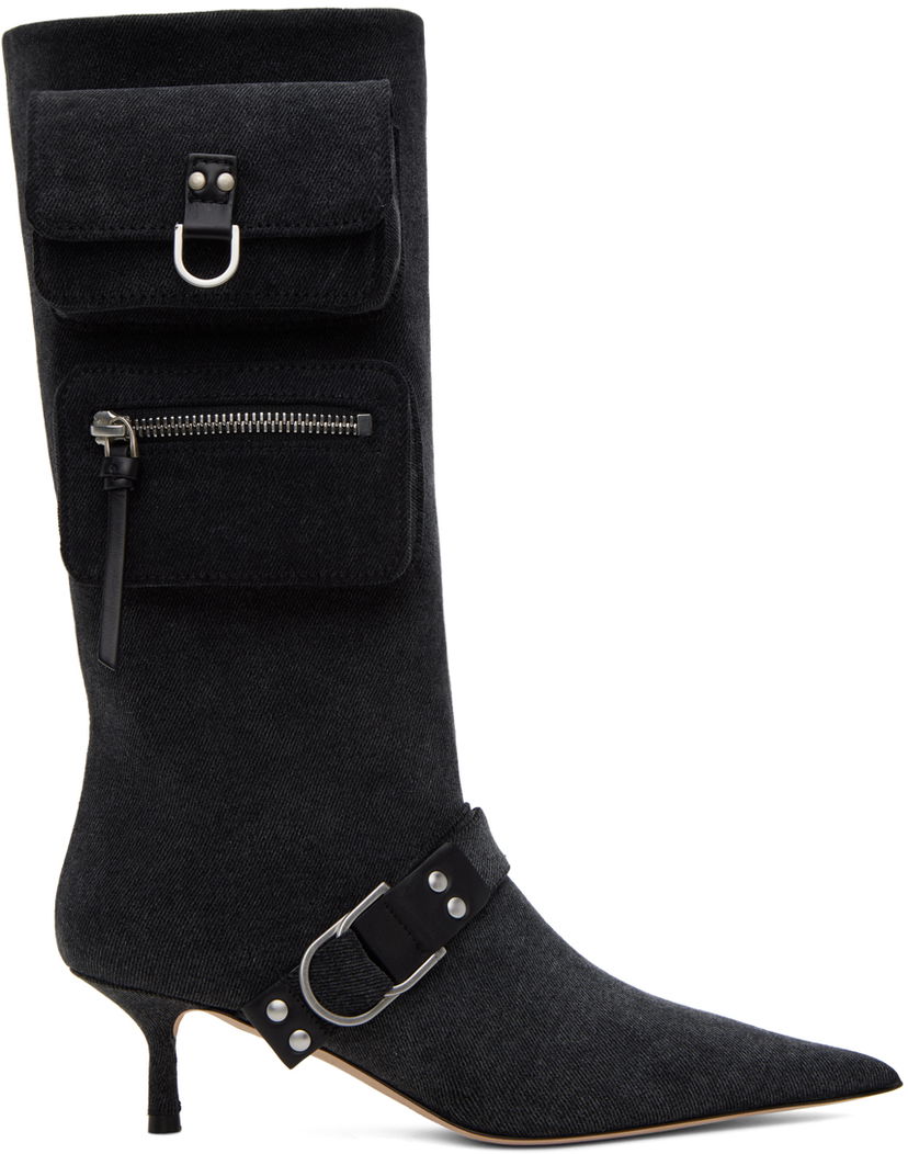 Одяг Blumarine Blumarine Jeanne Denim Kitten Heel Boots чорний | 6F3525TX02994013