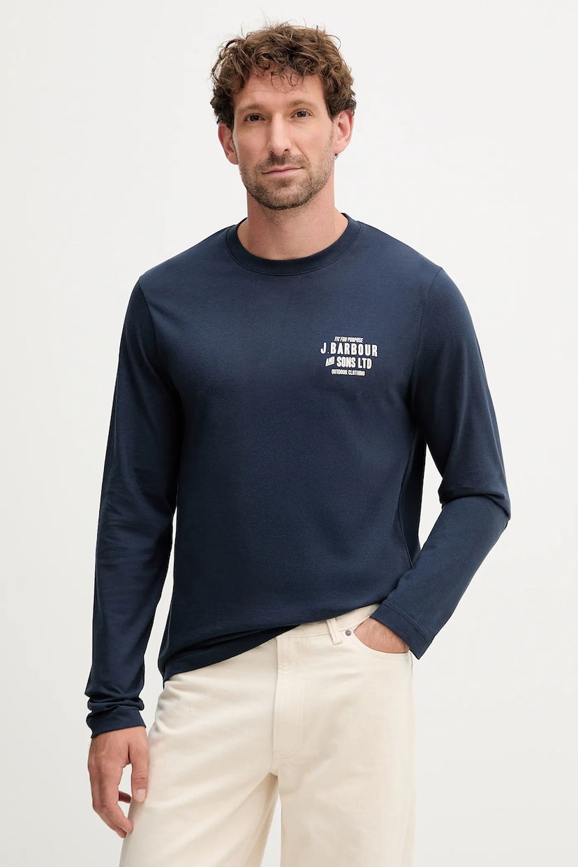 Футболка Barbour Barbour Long Sleeve Graphic T-Shirt темно-синій | MTS1471