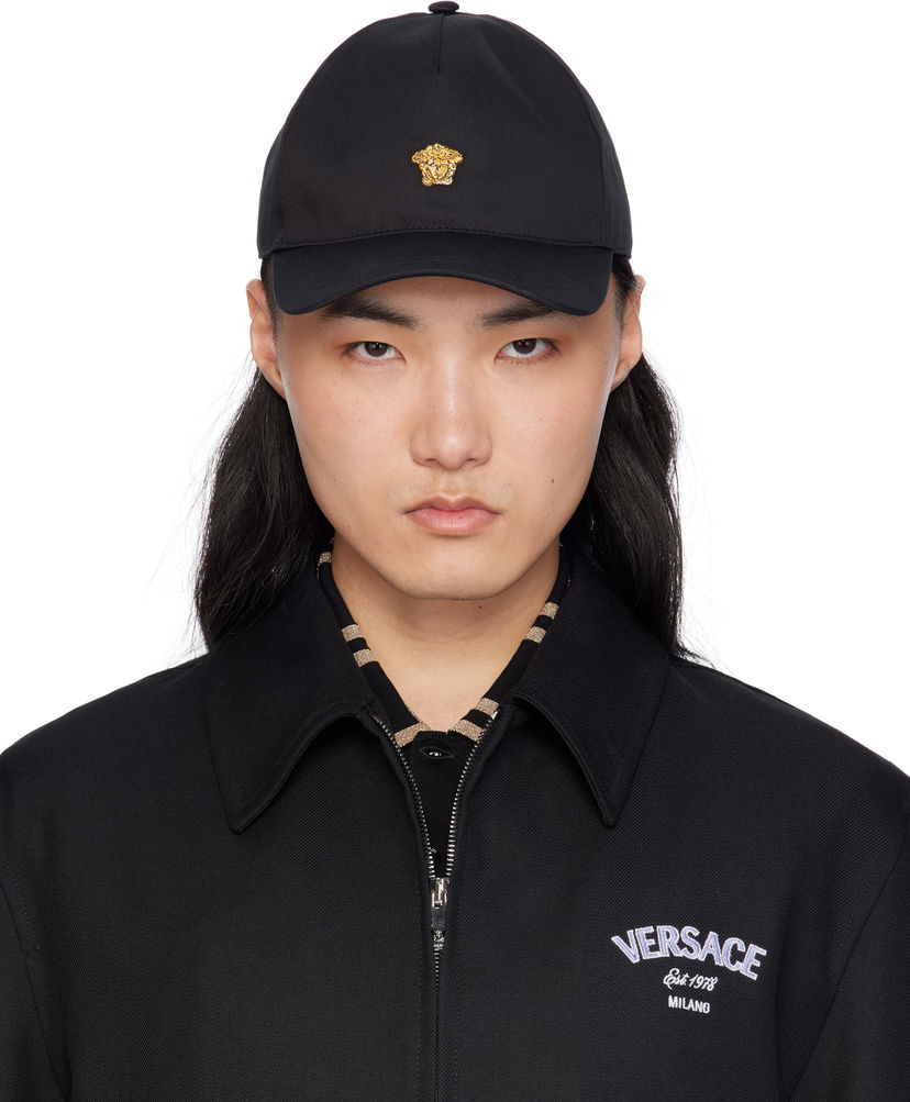 Кепка Versace Versace Embroidered Logo Cap чорний | 1010746_1A14003