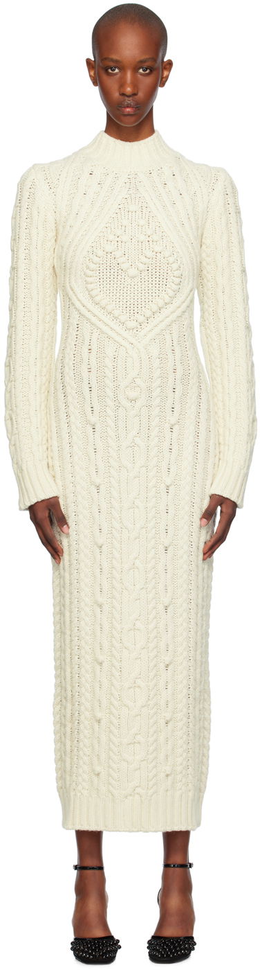 плаття Jean Paul Gaultier Jean Paul Gaultier Cable Knit Maxi Dress білий | 24/31-F-RO241-M080-64