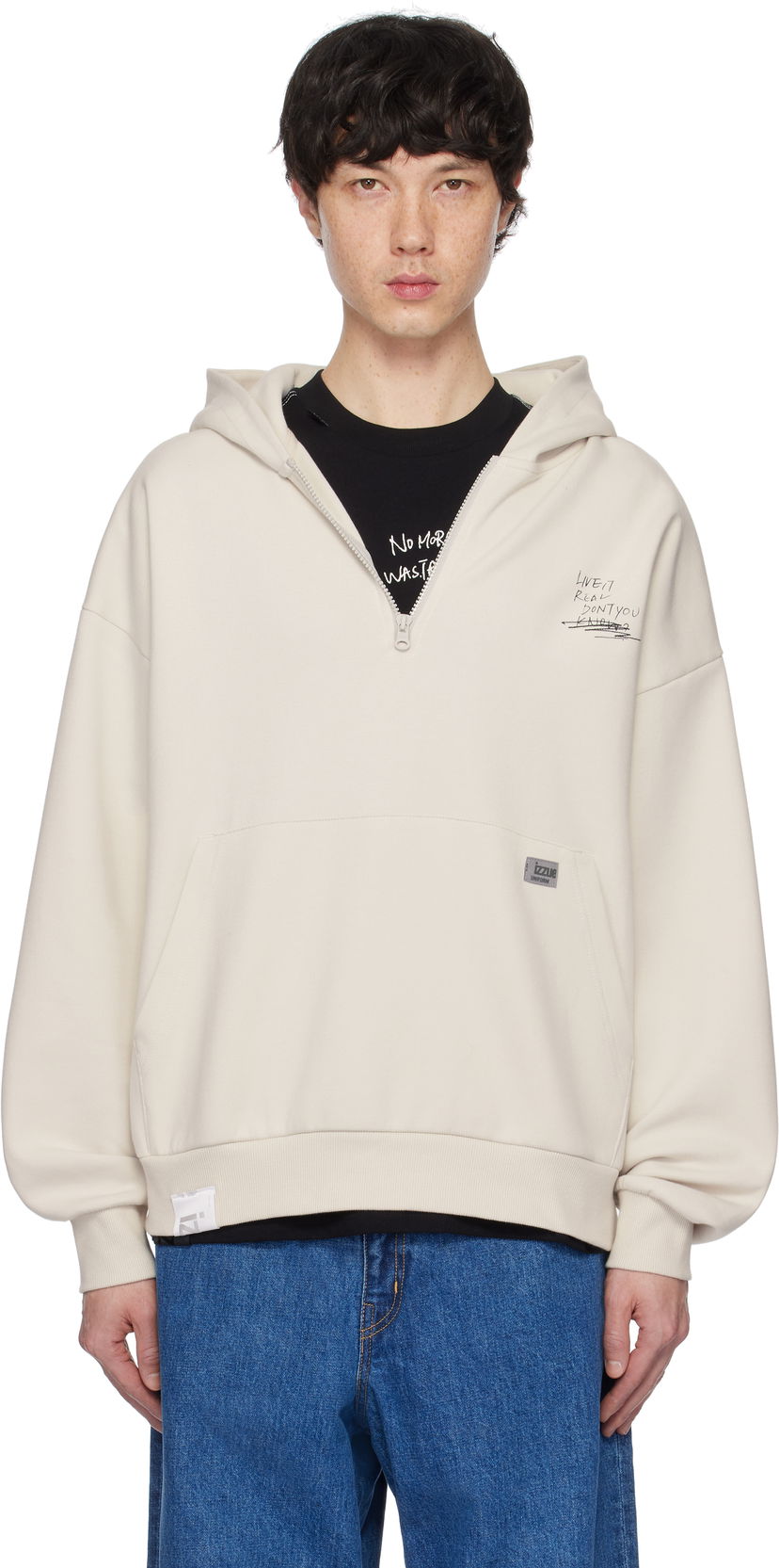 Світшоти izzue Izzue Graphic Print Zip Hoodie бежевий | IZXSWN3157W4NGYR