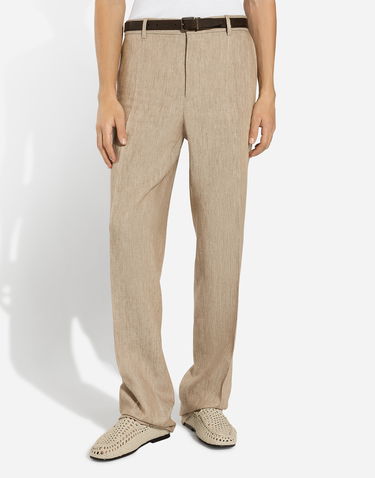 Штани Dolce & Gabbana Classic Linen Pants бежевий | GP0D6TFU4L0S8230, 3
