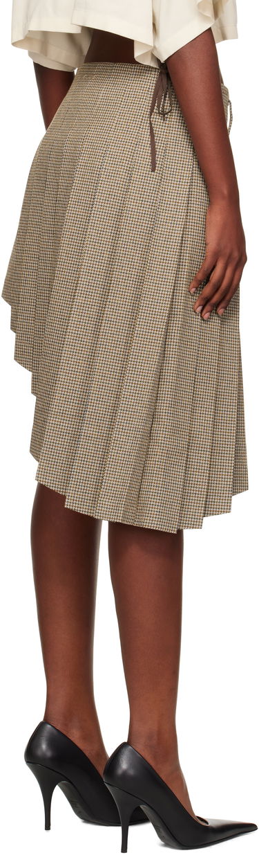 Спідниця We11done We11done Asymmetric Checked Midi Skirt Коричневий | WD-SK2-25-276-W-BG, 2
