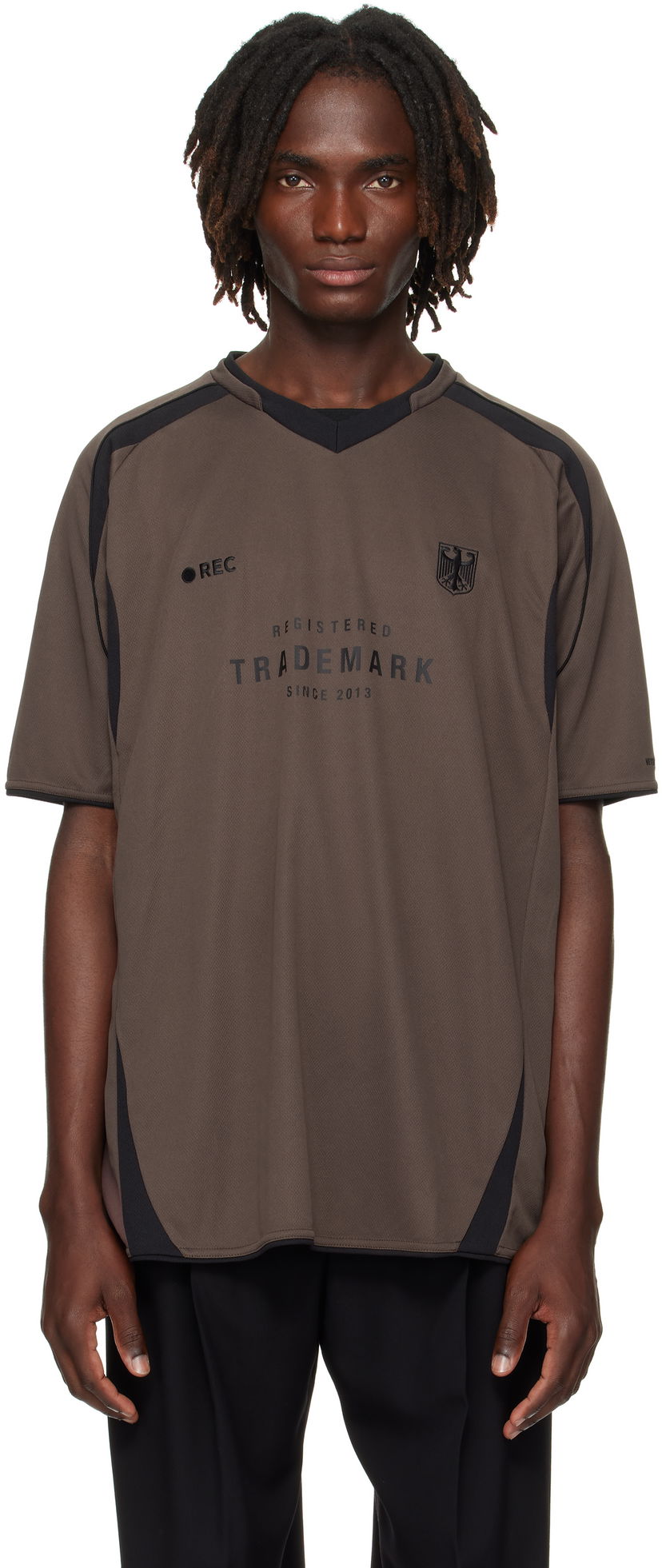 Футболка VETEMENTS 'Trademark' Football T-Shirt Коричневий | UH76TR500C