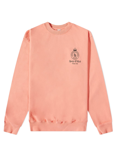 Cветр Sporty & Rich Crown Crew Sweat Grapefruit/Black Рожевий | CR473GF