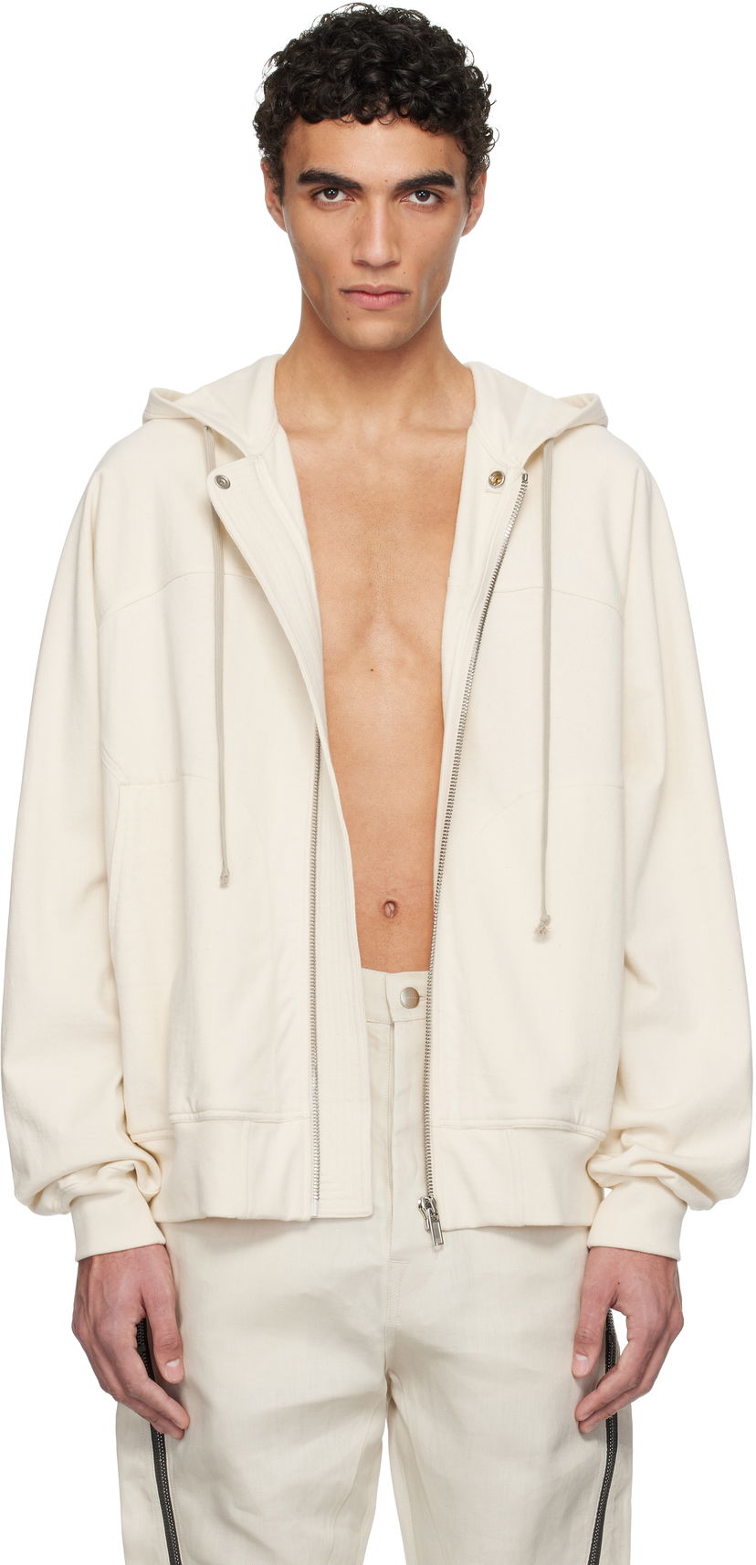 Світшоти Rick Owens Rick Owens Hollywood Windbreaker Hoodie бежевий | RU01E5241 BA