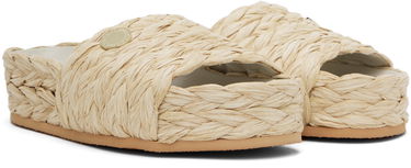 плаття Stella McCartney Stella McCartney Skyla Raffia Platform Slides бежевий | 810206E00109, 3