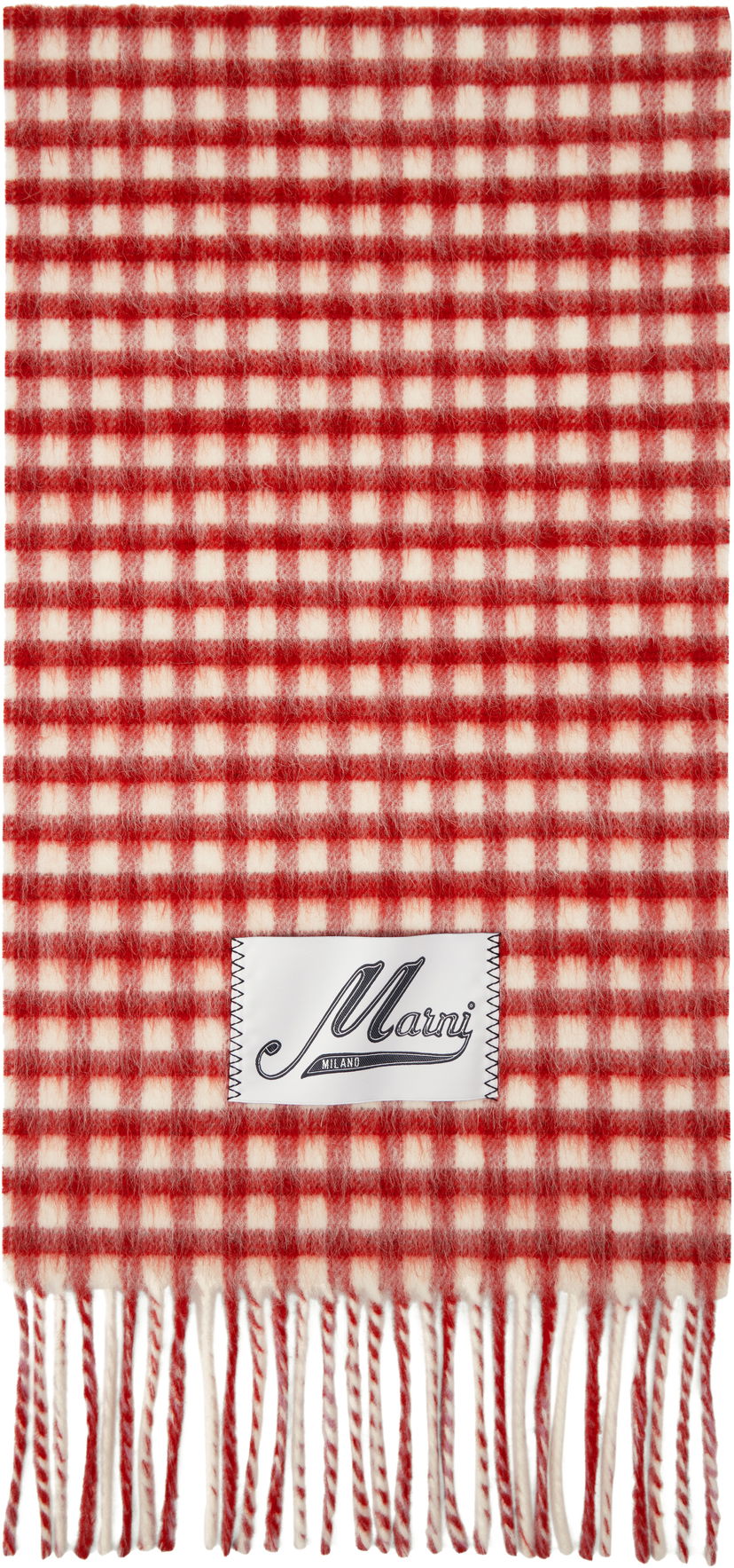 Шарф Marni Marni Double Check Mohair Scarf Червоний | SCMC0133Y0 UAW045