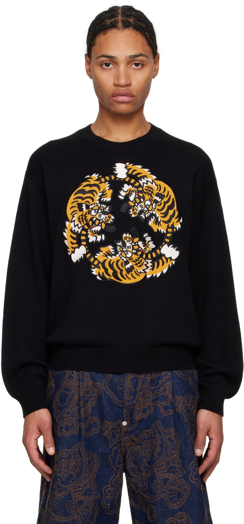 Cветр KENZO VERDY Edition Embroidered Sweater чорний | FF58PU7133CR