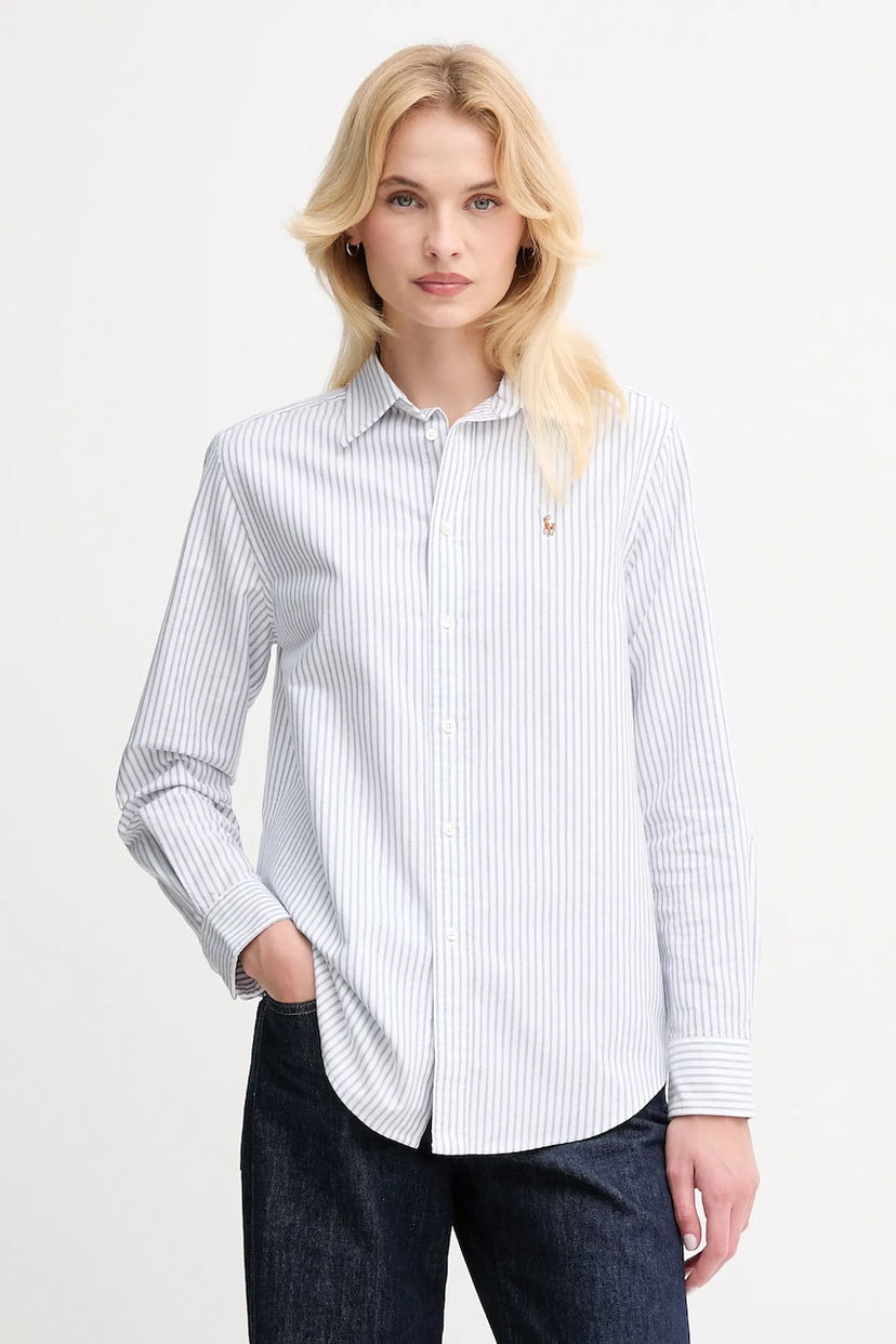 Сорочка Polo by Ralph Lauren Striped Cotton Shirt, Regular Fit білий | 211971500