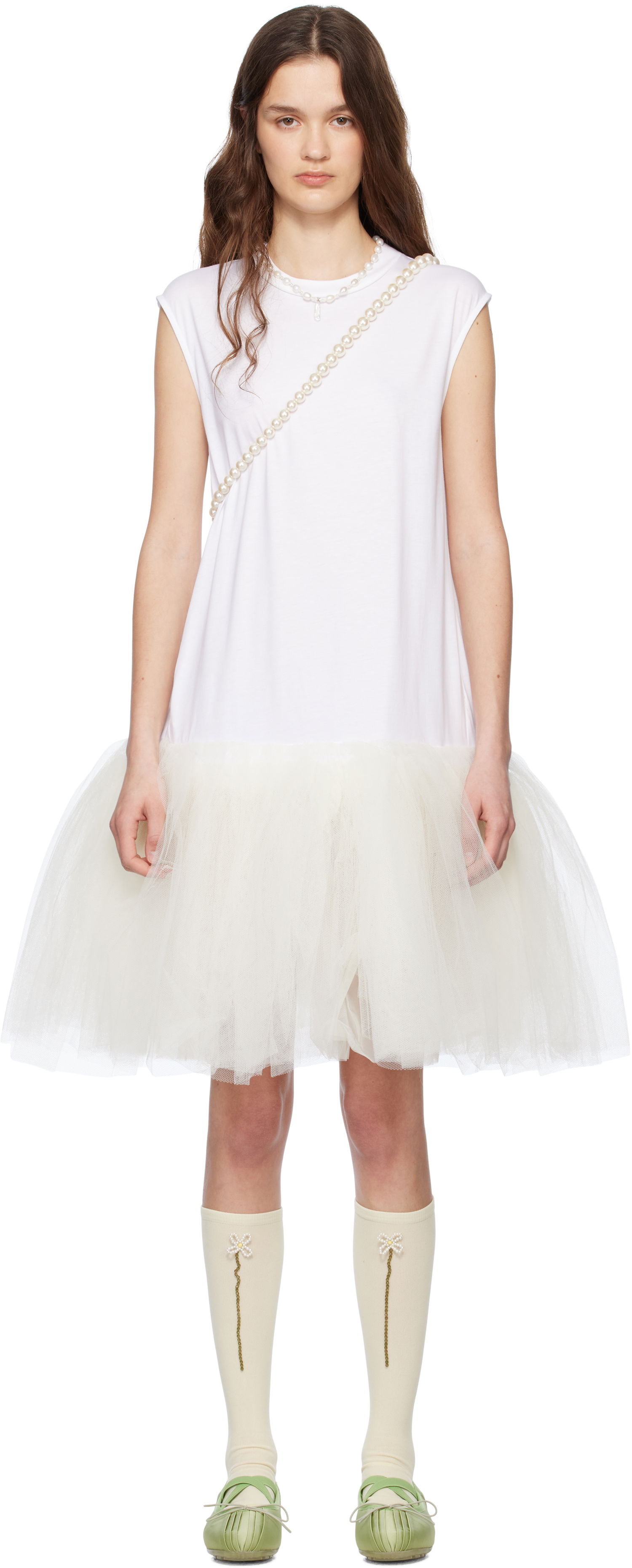 плаття Simone Rocha Simone Rocha Relaxed Ballet Tutu Midi Dress білий | 7396 0553, 0