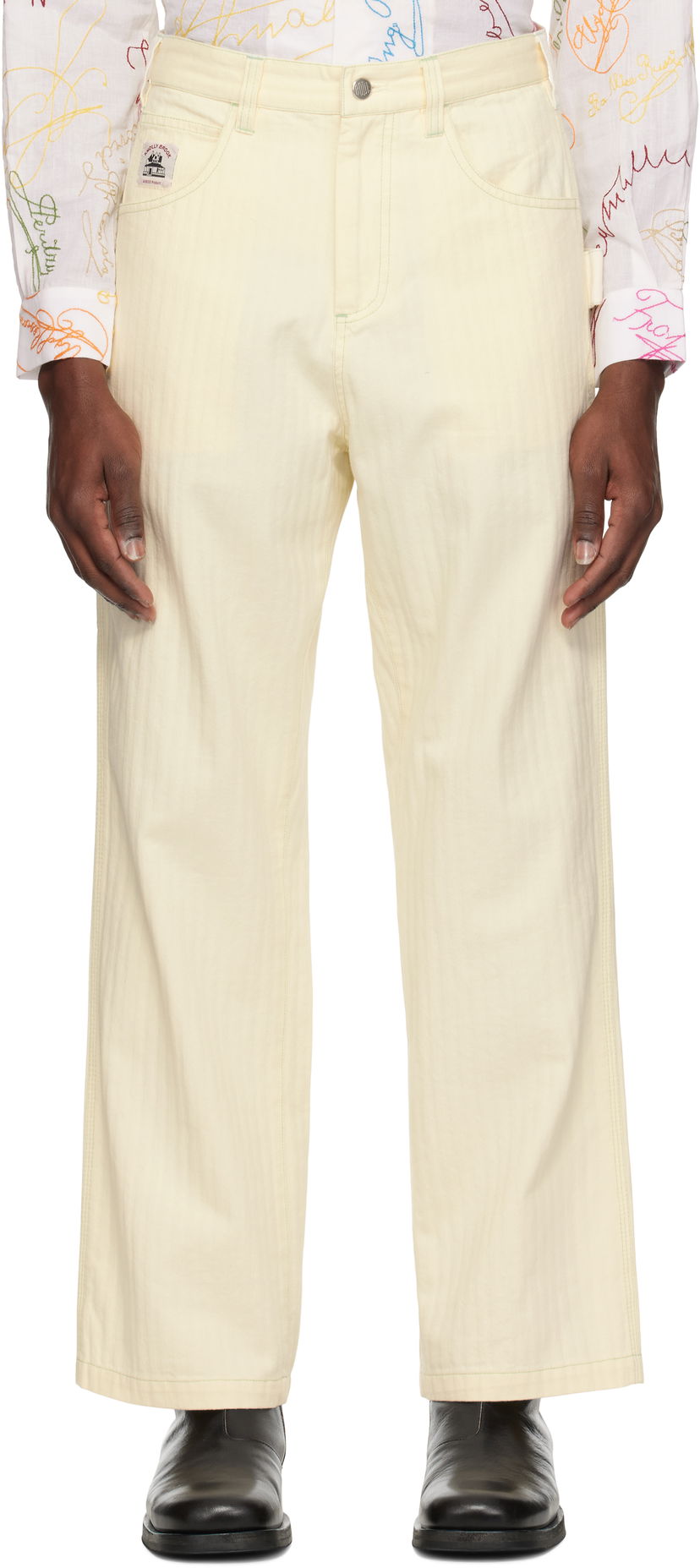 Джинси Bode Bode Greenskeeper Knolly Brook Trousers Жовтий | MRS25BT004