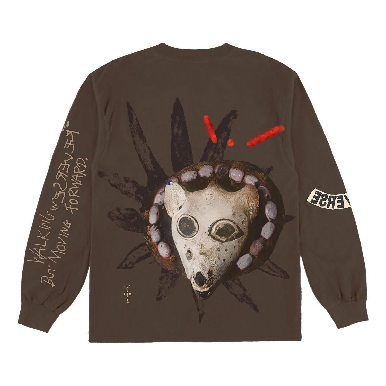 Футболка Cactus Jack by Travis Scott Travis Scott Reverse Jack Long Sleeve Tee Коричневий | CJFN-SS84, 0