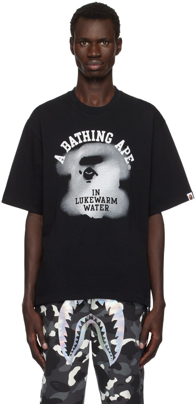 Футболка BAPE Water Print College Logo Relaxed Fit T-shirt чорний | 001TEK801302M