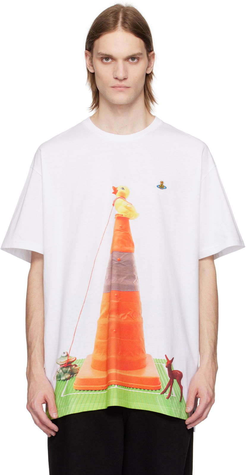 Футболка Vivienne Westwood Vivienne Westwood Oversized Cone T-Shirt білий | 3G01003D-J001M-