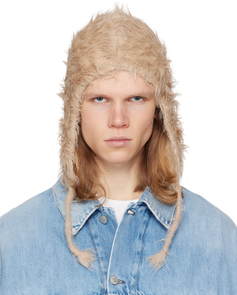Капелюх Acne Studios Acne Studios Fluffy Beanie бежевий | C40395-