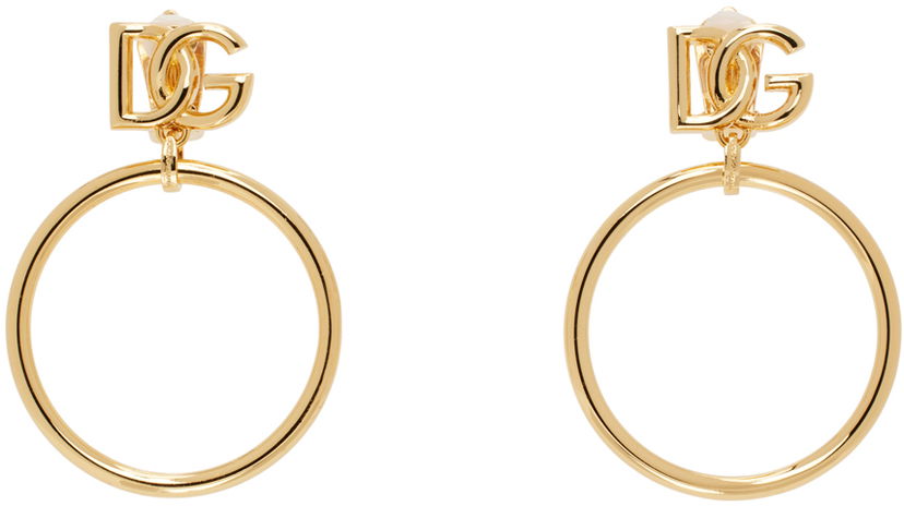 Сережки Dolce & Gabbana Logo Hoop Earrings Металік | WEQ6M3W1111