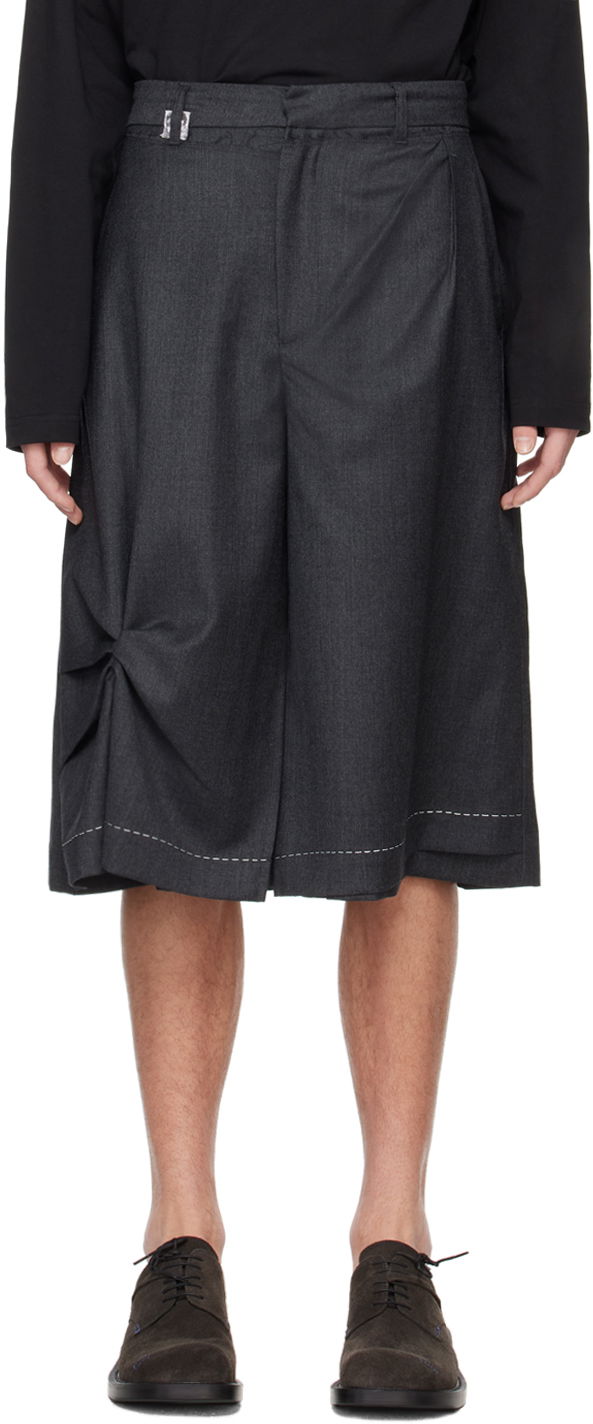 Шорти ADER ERROR Pleated Wide Leg Shorts Сірий | BN01SSBT0206GR