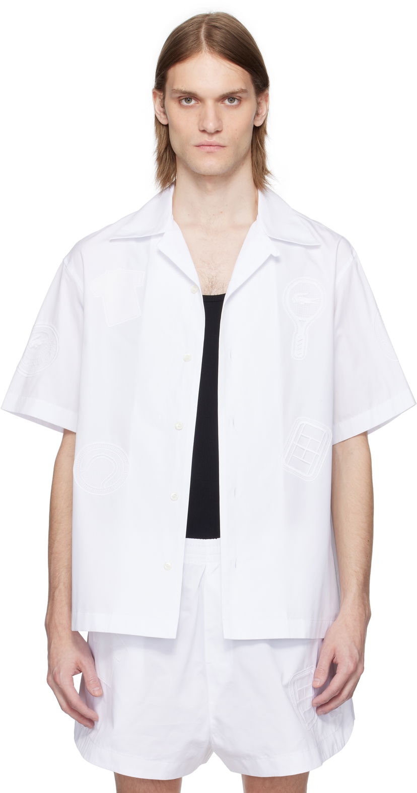 Сорочка Lacoste Lacoste Runway Relaxed Fit Badge Shirt білий | CH6843