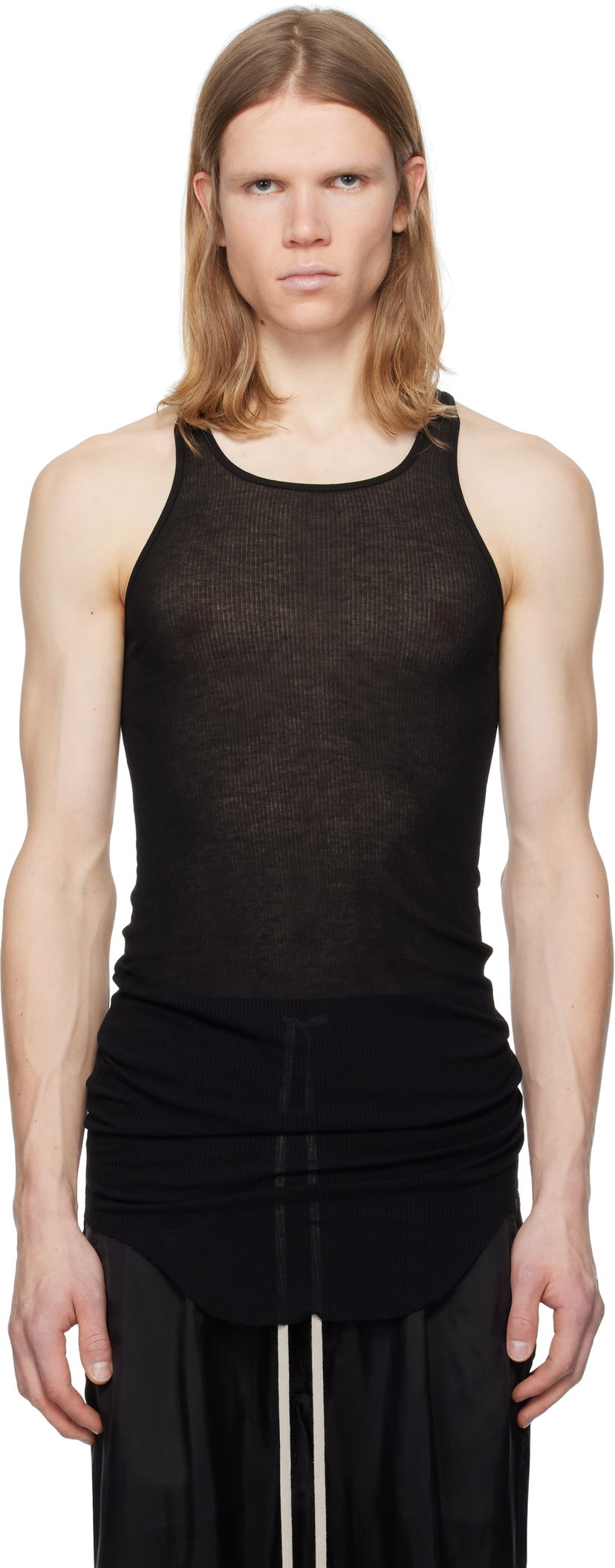Безрукавка Rick Owens Rick Owens Hollywood Basic Rib Tank Top чорний | RU01E5150 RC