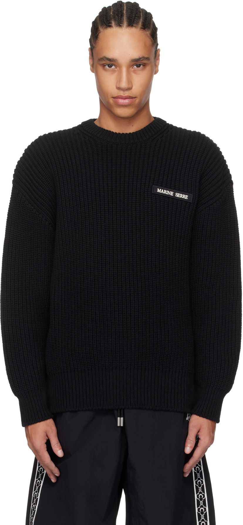 Cветр Marine Serre Marine Serre Knit Crewneck Sweater чорний | UTK003A CKNI0529
