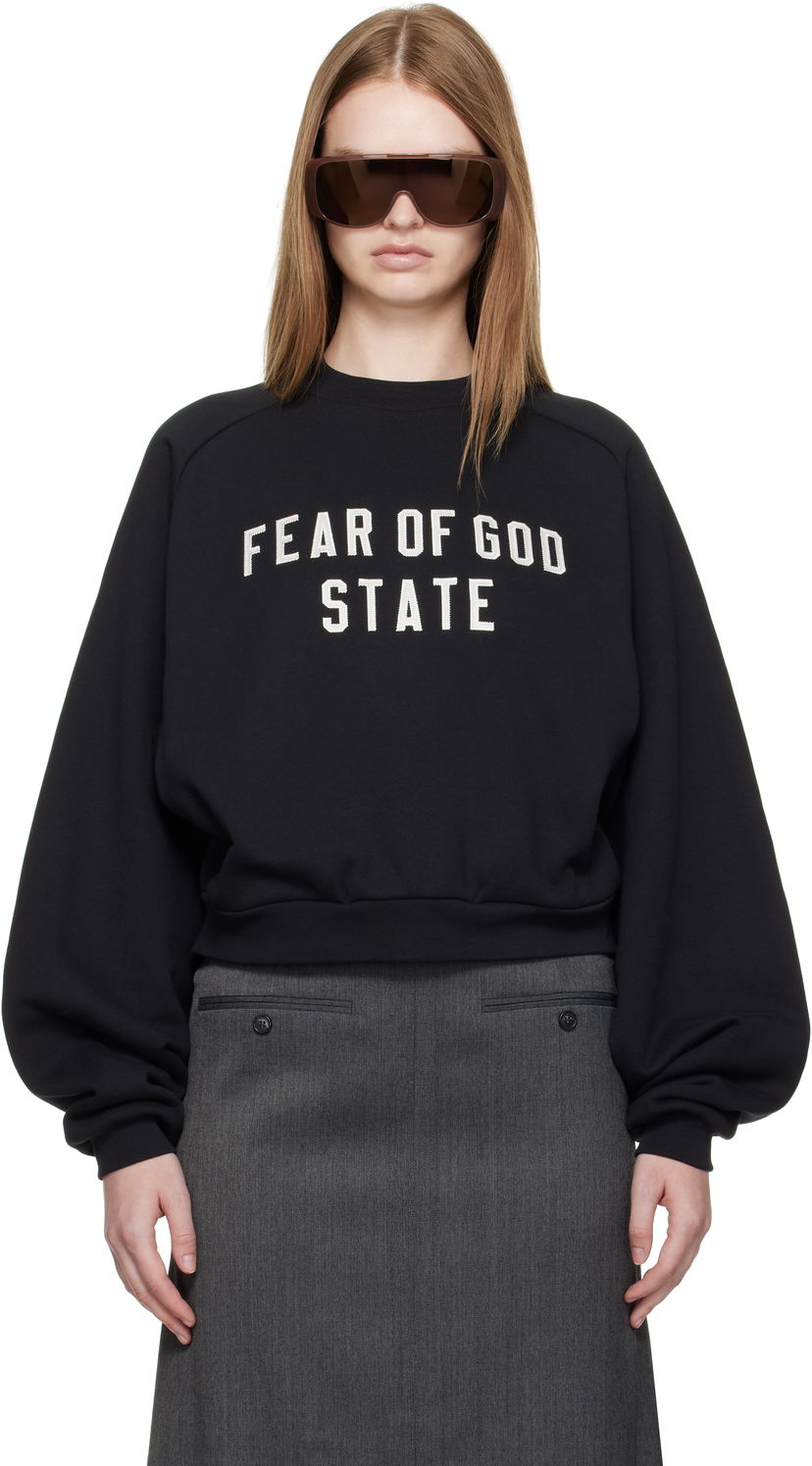 Світшоти Fear of God Fear of God ESSENTIALS Fleece Raglan Crewneck Sweatshirt чорний | 192SP257830FW