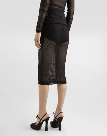 Спідниця Dolce & Gabbana Dolce & Gabbana Mesh Calf-Length Skirt чорний | F4CT6TFLREPN0000, 3