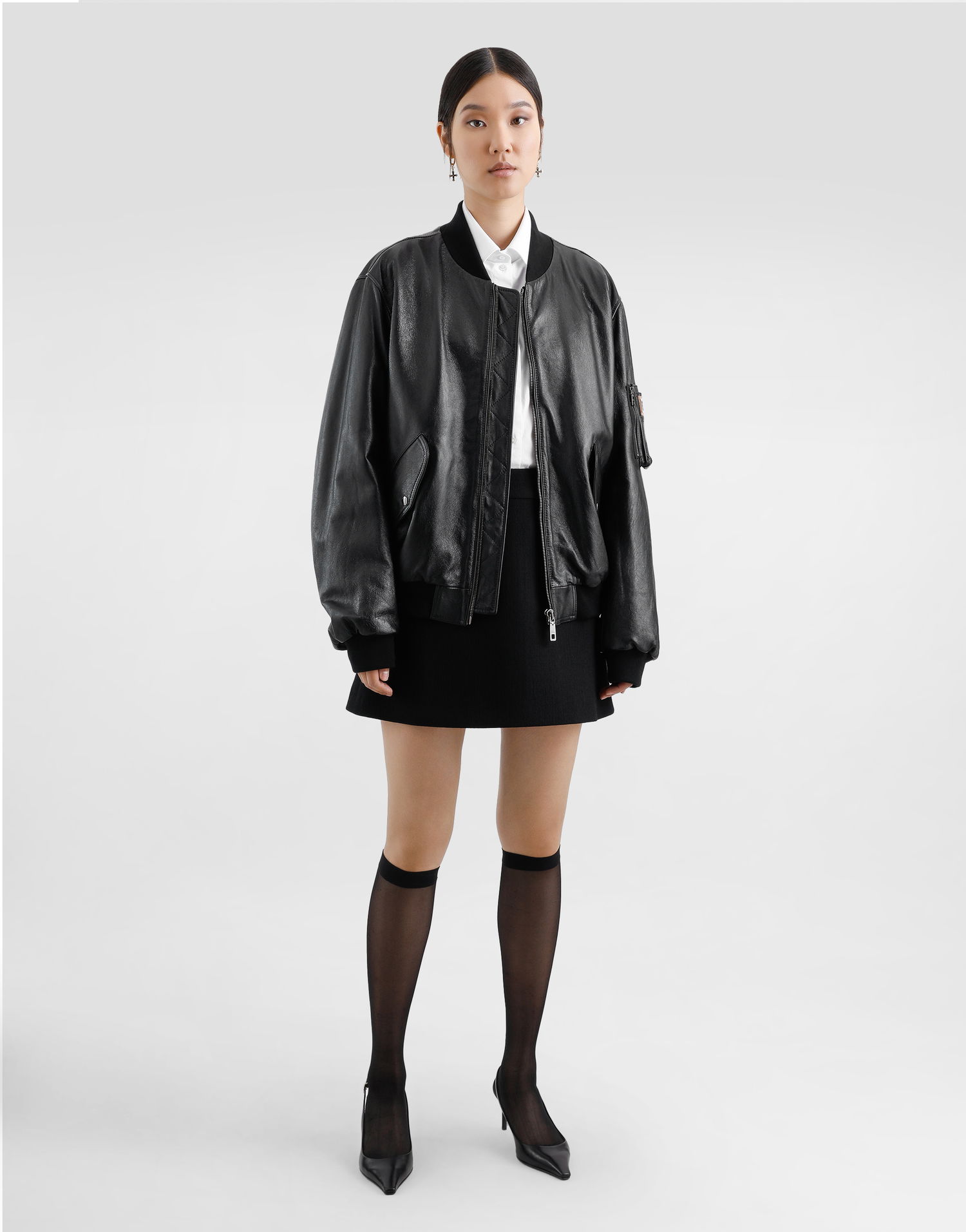 Спідниця Dolce & Gabbana Dolce & Gabbana A-Line Wool Crepe Miniskirt чорний | F4CYTTFU2TZN0000, 1