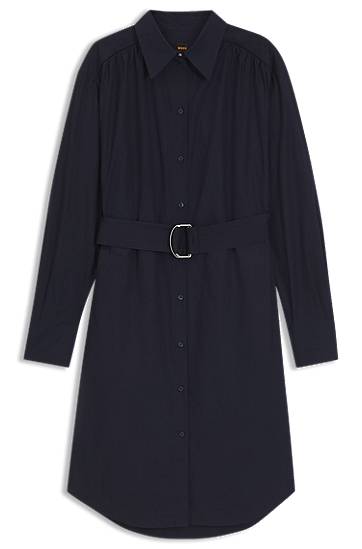 плаття BOSS Cotton Poplin Midi Shirtdress темно-синій | 50546132