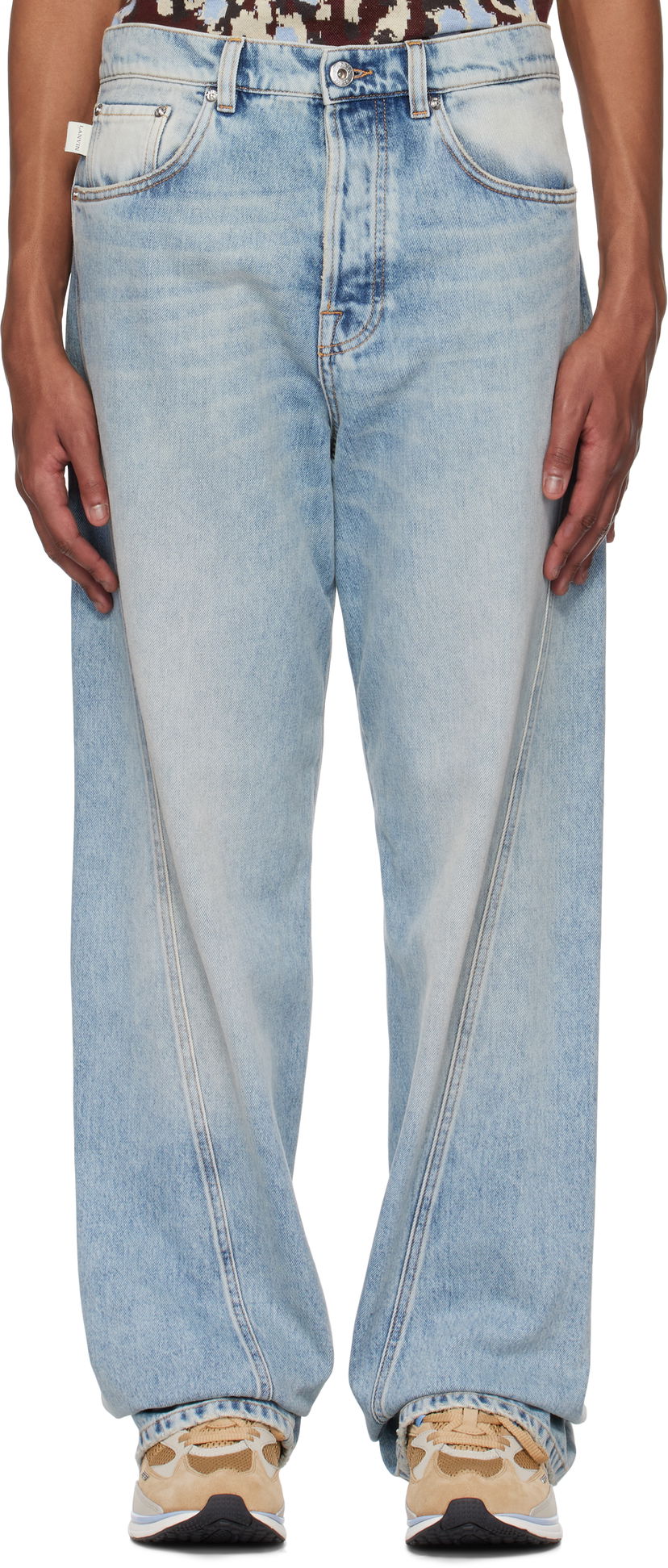 Джинси LANVIN Lanvin Twisted Straight-Leg Jeans Синій | RM-TR0051-D087-P25