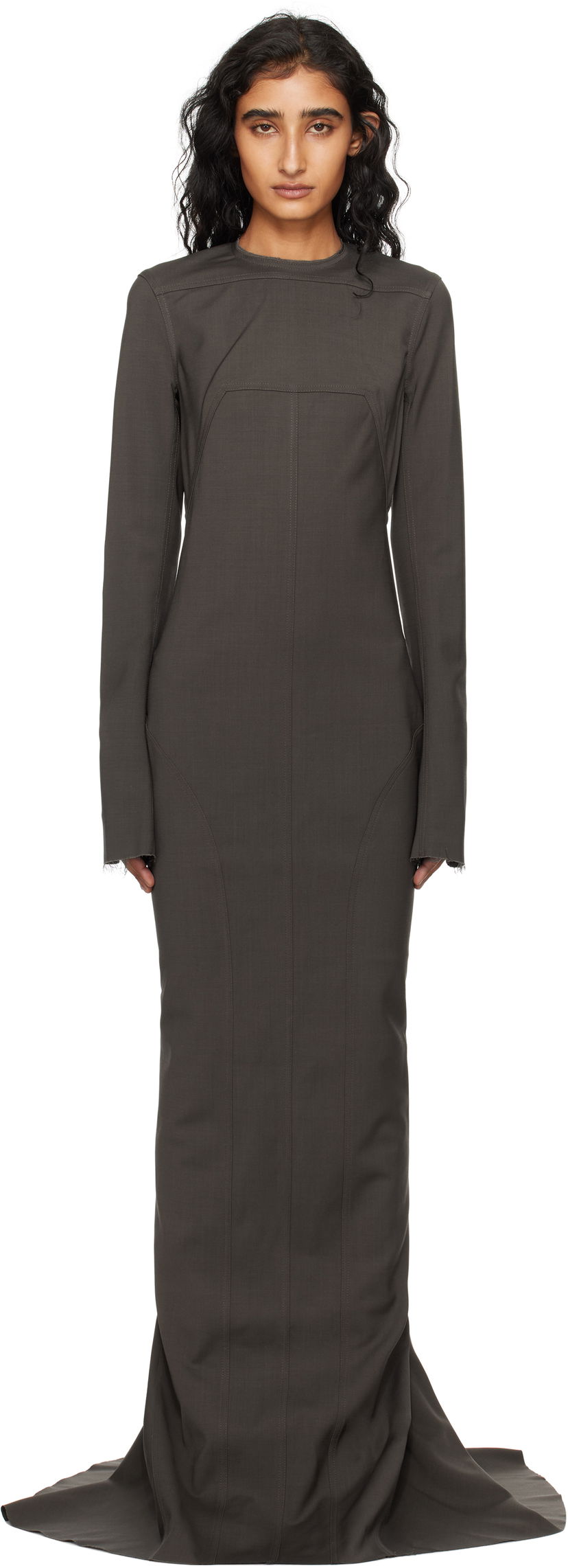 плаття Rick Owens Rick Owens Wool Maxi Dress Сірий | RP02E4510 WST