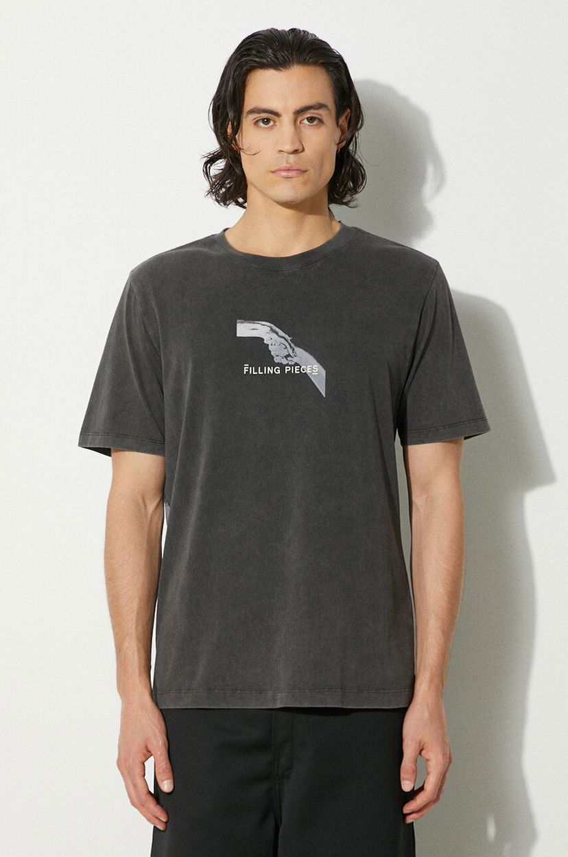 Футболка Filling Pieces Handshake Vintage T-Shirt With Print Сірий | 74413631284