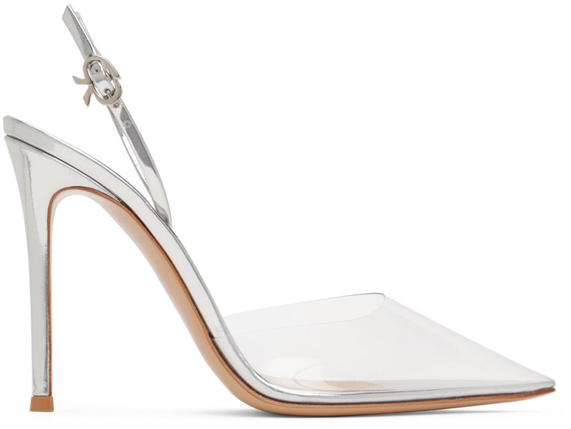 Кросівки та взуття Gianvito Rossi Ribbon D'Orsay 105 Slingback Heels Металік | G95359.15RIC.PLM
