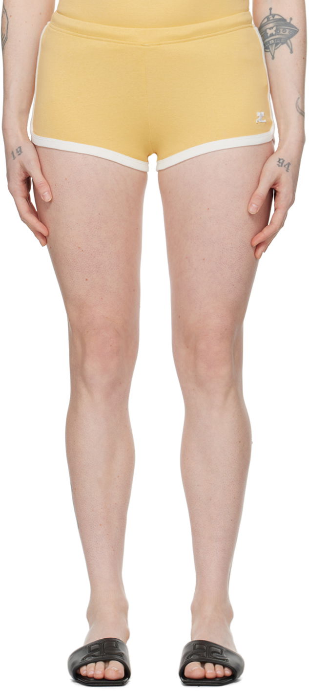 Шорти Courrèges Contrast Trim Casual Shorts Жовтий | 124JSH037JS0070
