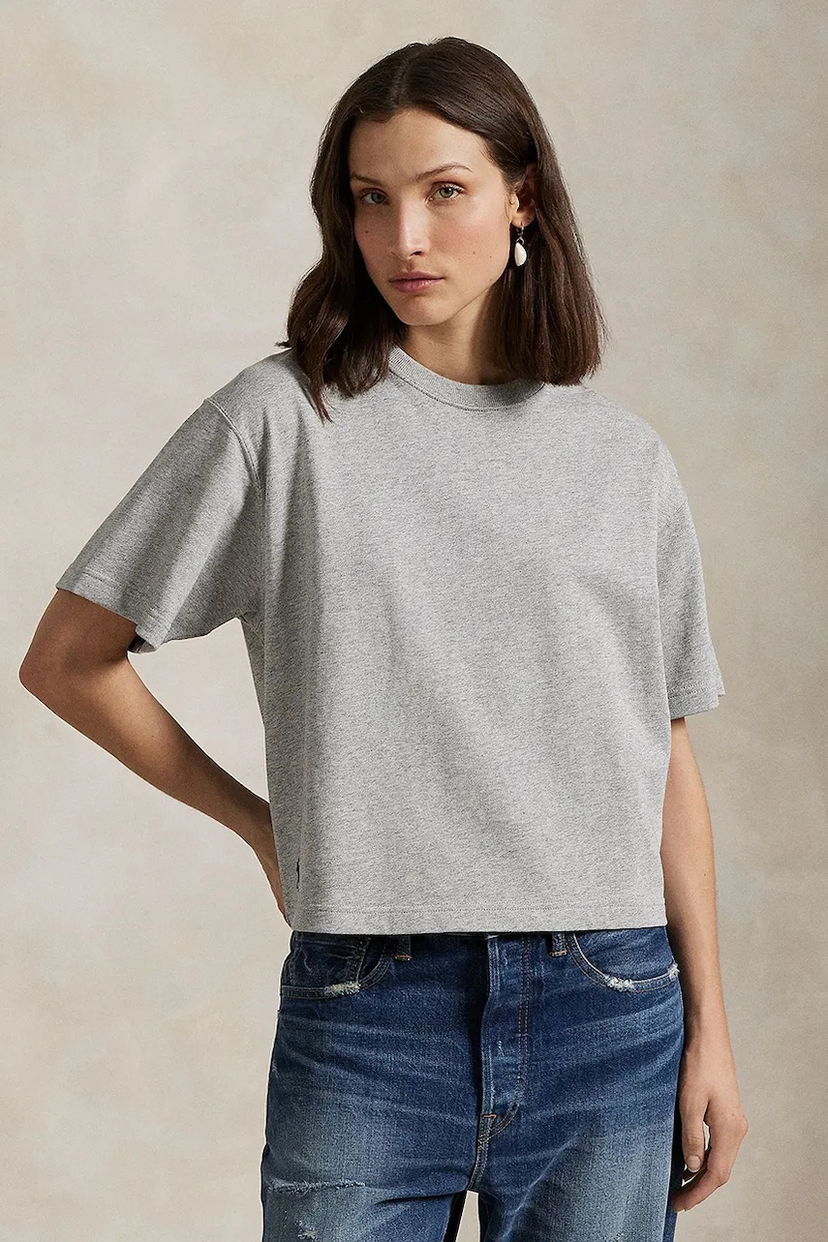Кроп-топи Polo by Ralph Lauren Polo Ralph Lauren Cropped T-Shirt Сірий | 211967106
