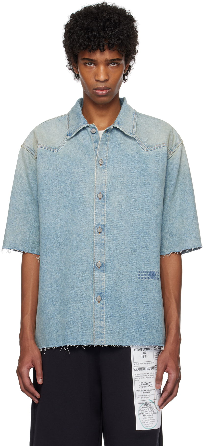 Сорочка Maison Margiela MM6 Maison Margiela Short Sleeve Denim Shirt Синій | SH0DR0006 M30019